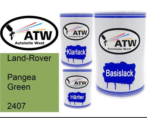 Land-Rover, Pangea Green, 2407: 500ml Lackdose + 500ml Klarlack + 250ml Härter - Set, von ATW Autoteile West.